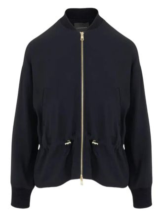 Lorena Antoniazzi zip-fastening drawstring bomber jacket - Black