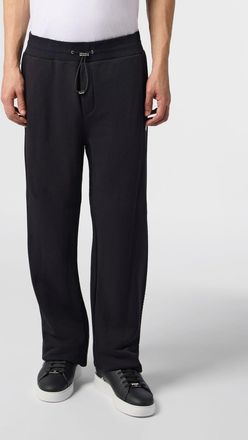 Philipp Plein Wide Leg Jersey Jogging Trousers with Hexagon Logo