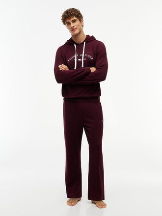 Tommy Hilfiger Mens Hilfiger Logo Pique Sleep Pant - Burgundy - XL