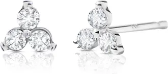MAX + STONE 14k Solid Gold Lab Grown Diamond Triplet Stud Earrings