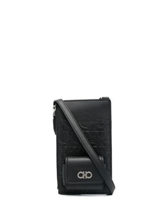 Ferragamo Pouch con placca Gancini - Nero