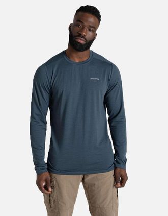 Craghoppers Mens Craghoppers Mens NosiLife Abel Long Sleeve T-Shirt - Blue - Size: 40