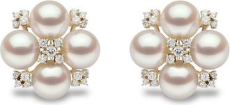 Yoko London 18kt yellow gold Raindrop Akoya pearl and diamond earrings - women - 18kt Yellow Gold/Akoya Pearl/Diamond - OS
