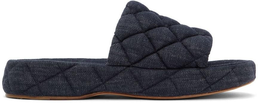 【関税込み】Bottega Veneta インディゴ Mattelasse サンダル Bottega Veneta Indigo Mattelassé Denim Sandals from