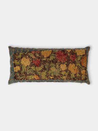 By Walid 19th-Century Needlepoint Wool, Linen and Velvet Cushion (23.5in/60cm)