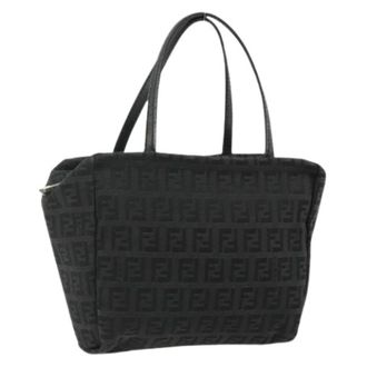 Fendi Pre-owned Mini Bags, female, Black, Size: ONE SIZE Pre-owned Zucchino Canvas Mini Hand Bag