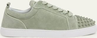Christian Louboutin Mens Louis Junior Spikes Low-Top Suede Sneakers