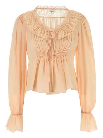 Chloé lace-trimmed blouse - Pink