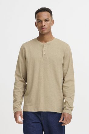 Blend Langarmshirt BLEND BHIBRAT GRANDAD L/S, Herren, Gr. XL, crockery, Single Jersey, Obermaterial: 100% Baumwolle, unifarben, regular fit normal, Rundhals