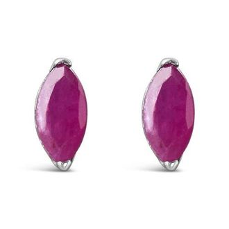 House of Brilliance 925 Sterling Silver 1/2 Cttw Created Pink Ruby Gemstone Solitaire Stud Earrings in White at Nordstrom