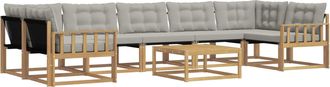 vidaXL Conjunto De Sof&aacute;s De Exterior 8 Uds. Blanco Y Gris Claro Vidaxl