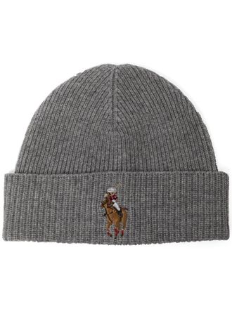 Polo Ralph Lauren embroidered rib-knit beanie - Grey