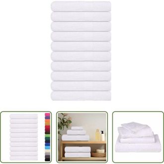 vidaXL Cotone - Asciugamani per sauna FROGN 10 pezzi Bianco 80x200 cm 360 g/m&sup2;
