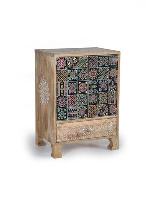 Giner&Colomer Mesa auxiliar en madera de mango pintado a mano