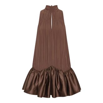 Rotate Rotate Birger Christensen, Dames, Jurken, Bruin, Maat: M Viscose
