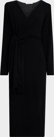 SIMKHAI Skyla Cashmere-Blend Wrap Dress