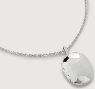 Monica Vinader Sterling Silver ID Mini Locket Chain Necklace