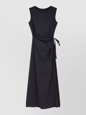 Aspesi maxi cotton blend wrap bow dress