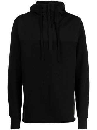 Thom Krom half-zip drawstring hoodie - Black