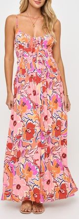 L*Space Tala Shirred Waist Cover-Up Maxi Sundress in Lost In The Blooms at Nordstrom, Size Large