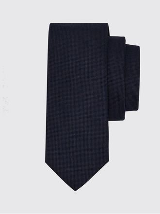 Ferragamo Checkered Pure Silk Tie with Jacquard Weave