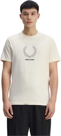 Fred Perry Heren Krans Logo Regular T-shirt (Ecru)