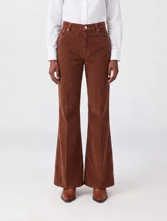 Haikure Jeans Clara flared in velluto a coste a vita media