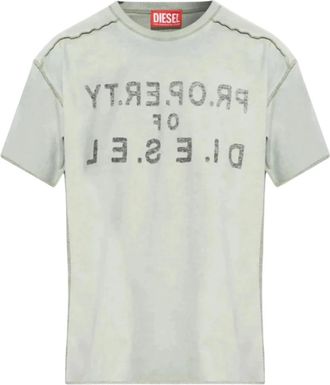 Diesel T-Ily T-Shirt - Dames - T-shirts - Groen - L - Katoen - Tops