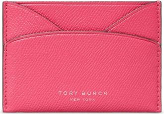 Tory Burch Romy Flat Card Case - Dames - Portefeuilles - Roze - ONE Size - Leer - Accessoires