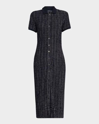 Veronica Beard Barrett Textured Plaid Shirtdress