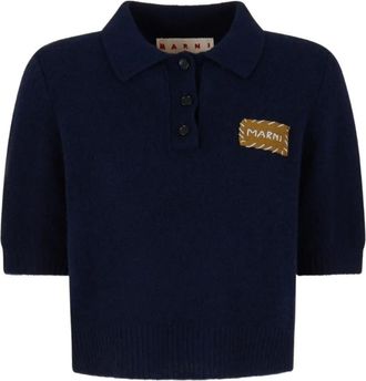 Marni Polo con applicazione logo - Blu