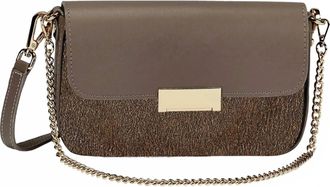 Gigi Womens Edie Shoulder Bag In Gold Haircalf