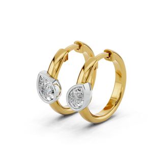 Diamond2Deal 18k Vermiel Plated Silver 0.75 Ct Pear Lab Grown Diamond Hoop Earrings