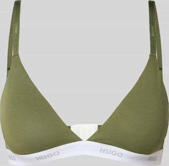 HUGO BOSS Bralette aus Baumwoll-Mix Modell HUGO ID TRIANGLE in Oliv, Gr&ouml;&szlig;e XL