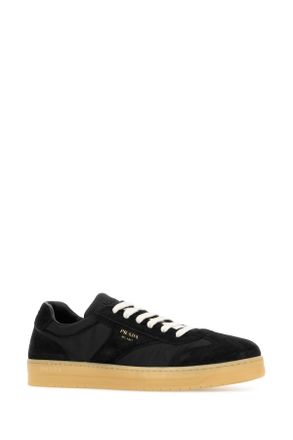 Prada Mens Black Suede E Re-Nylon Sneakers Nero 1