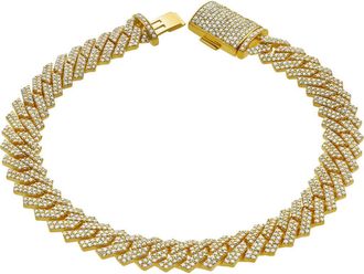 LuvMyJewelry Diamond Link Cuban Bracelet in 10K Gold - 4.7 to 5.4ct. in 14K Yellow Gold at Nordstrom, Size 8