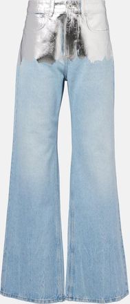 Paco Rabanne Jeans a gamba larga metallizzati