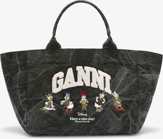 Ganni x Disney Daisy Duck Bleached Medium Tote Size One - Black