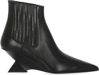 The Attico Black Cheope Wedge Leather Boots