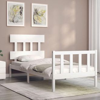 vidaXL Bed Frame without Mattress White 100x200 cm Solid Wood Pine Vidaxl