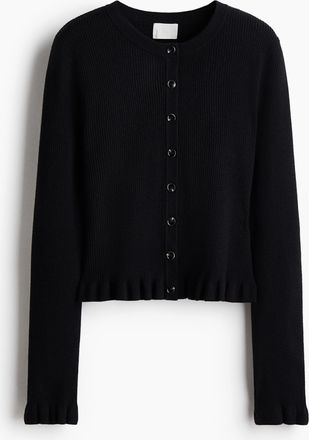 H&M Cardigan in Rippstrick - Schwarz