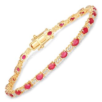 Diana M. Jewels Bkk Ruby Oval 4x3mm - 22Pcs + White Diamond F/C Round 1mm ( I1-I2/I color ) - 44Pcs ( White Pen Rhodium ) ( Box Lock With Double Safety )