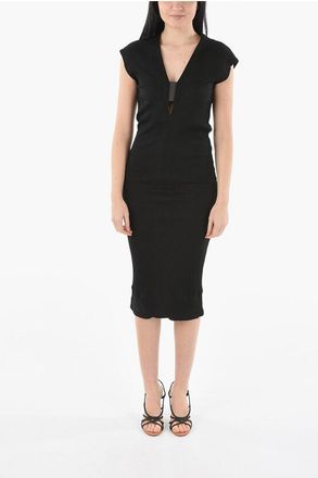 Brunello Cucinelli Abito Lungo a Coste con Maniche ad Aletta taglia S