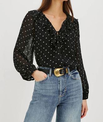Rails Honora V-Neck Top In Black
