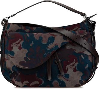 Dior Pre-owned Dior Peter Doig Denim Camouflage Soft Saddle Bag 29-BO-0271