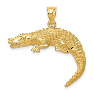 Diamond2Deal 14k Yellow Gold Alligator Pendant