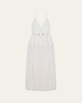 SIMKHAI Selene Pleated Cotton Gown