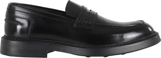 Doucal's Zwarte Penny Mocassin met Ronde Neus - Heren - Loafers - Zwart - 43 EU - Schoenen
