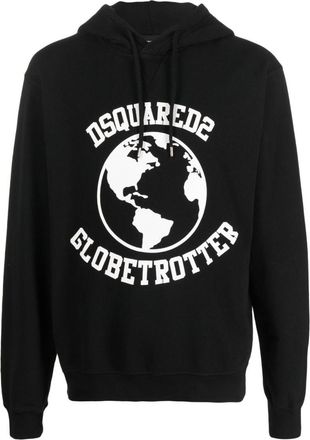 Dsquared2 Black Graphic Hood Sweatshirts