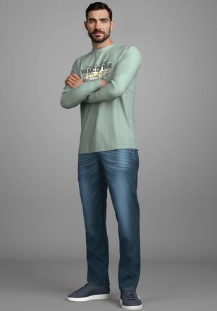 Arizona Dehnbund-Jeans ARIZONA Paul, Herren, Gr. 26, N + U Gr, blau (blau used), Obermaterial: 81% Baumwolle, 17% Polyester, 2% Elasthan, Basic, bequem lang, 